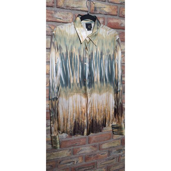 Just Cavalli Italy- button up shirt
size: men's IT48/US38/US M- 100% silk- nice! - Picture 1 of 8